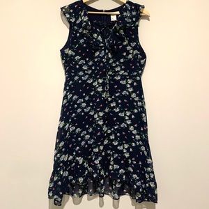 Jenn & Jo Floral Dress Size M RN#154975 Blue EUC